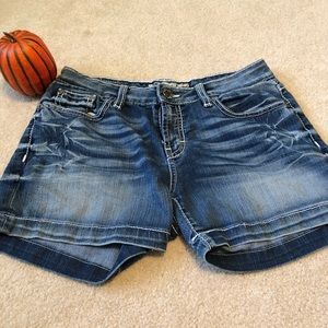 Bke Size 29 Jean Shorts, rhinestones and studds